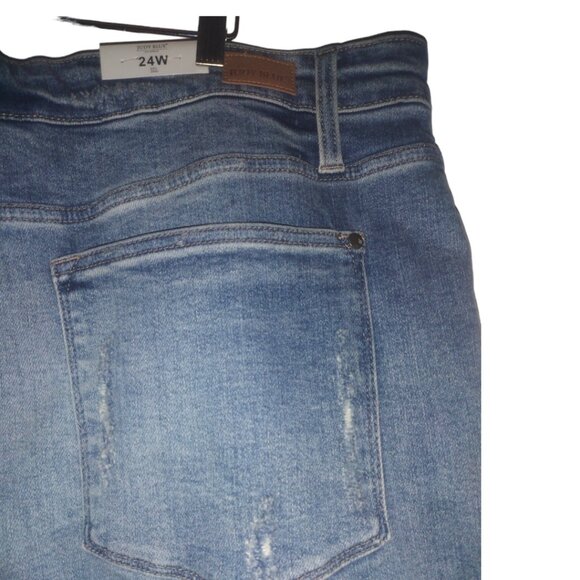 Judy Blue High Waist Heavy Destroyed Distressed Straight Fit Denim Jeans NWT 24W - Picture 8 of 11